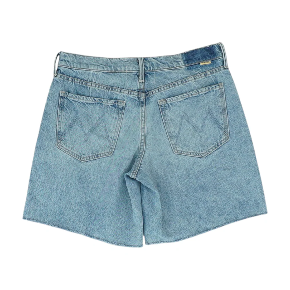 Blue Solid Denim Shorts - Image 2