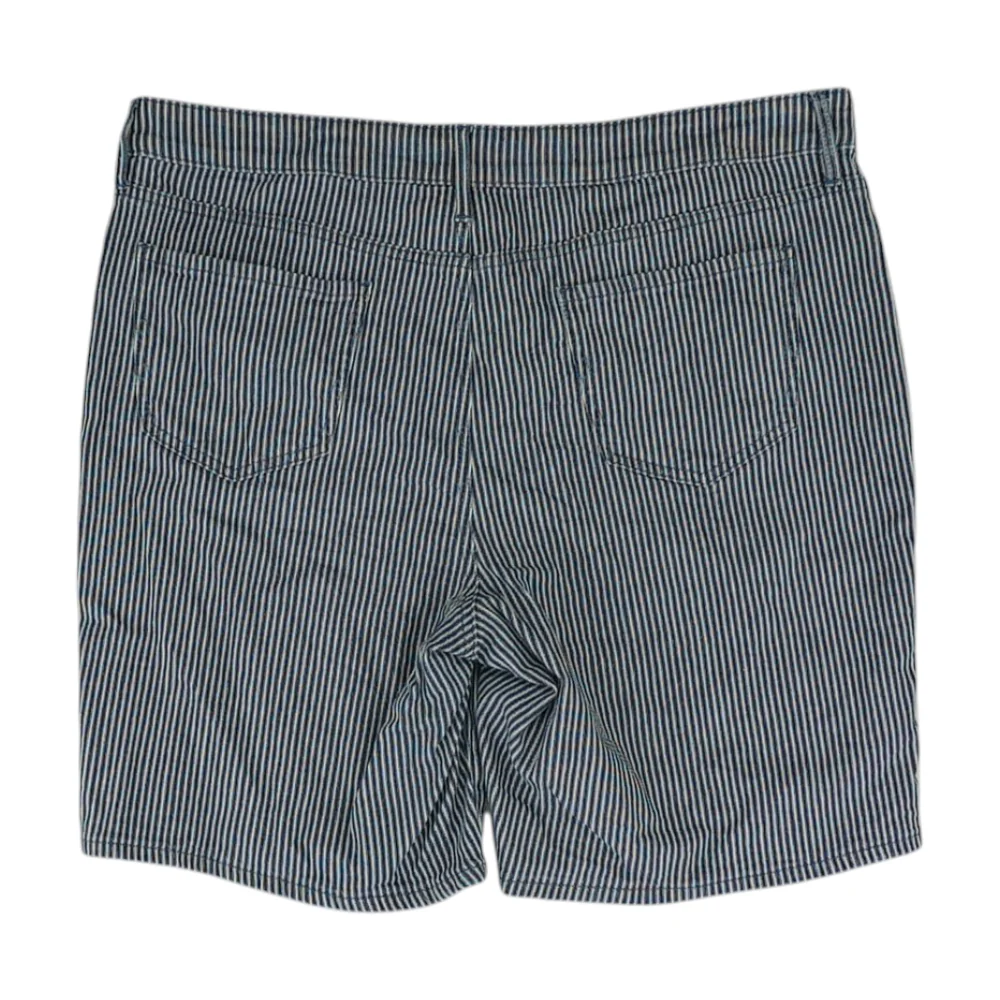 Navy Striped Denim Shorts - Image 2