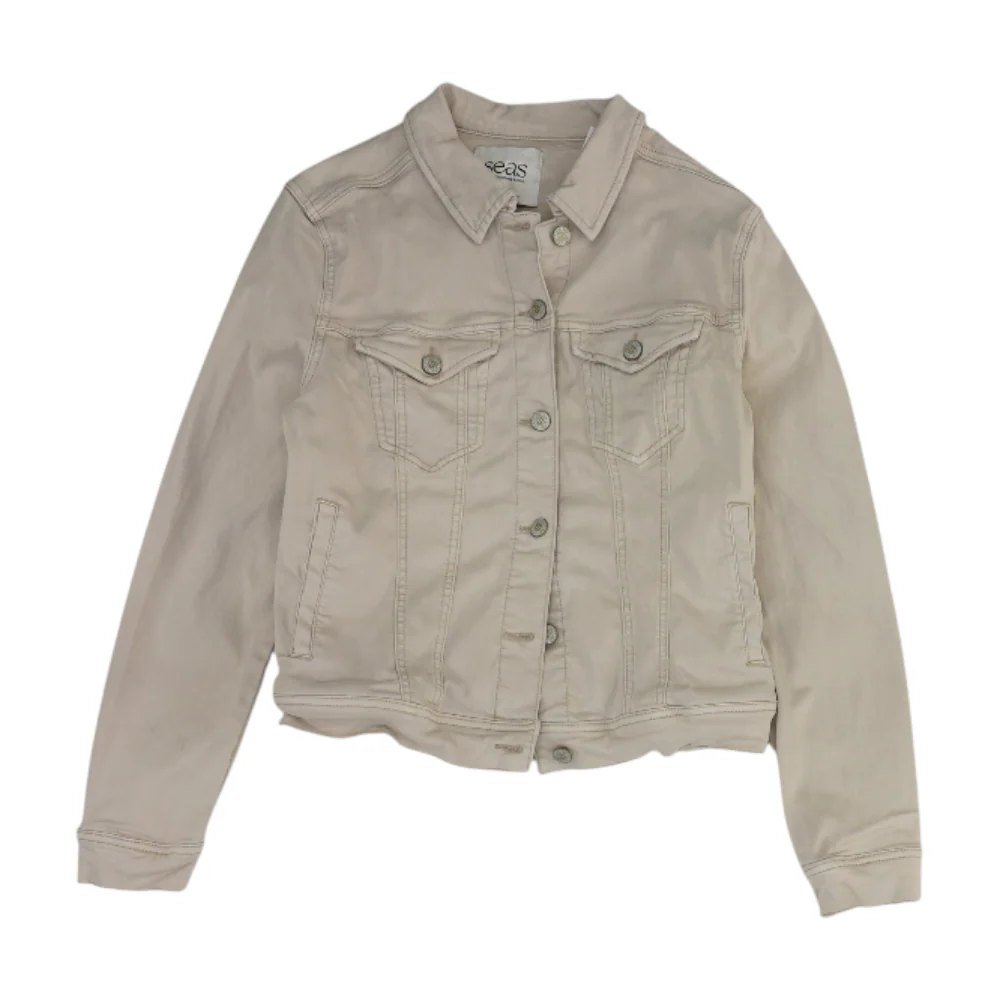 Gray Solid Denim Jacket