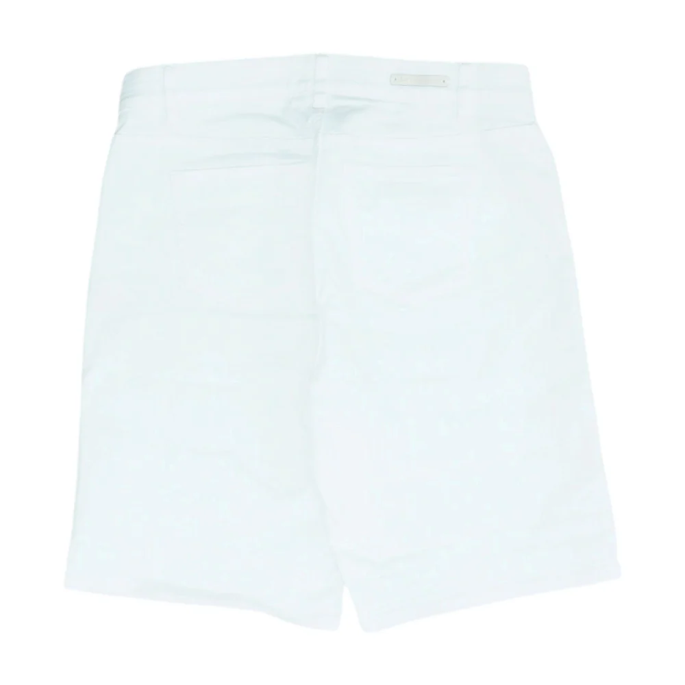 White Solid Denim Shorts - Image 2