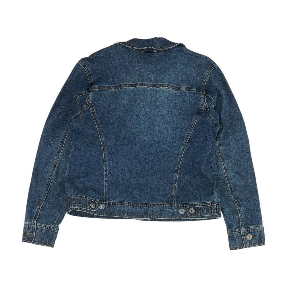Blue Solid Denim Jacket - Image 2