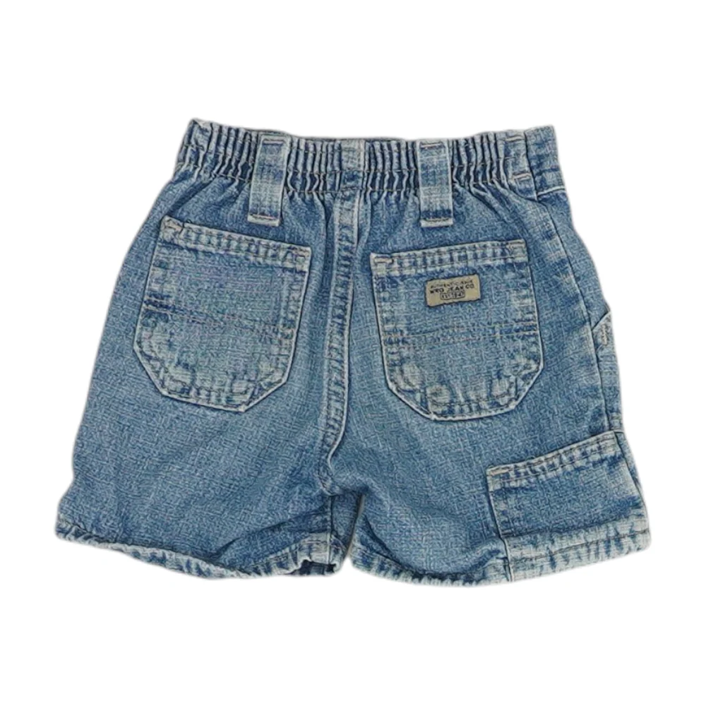 Blue Solid Denim Shorts - Image 2