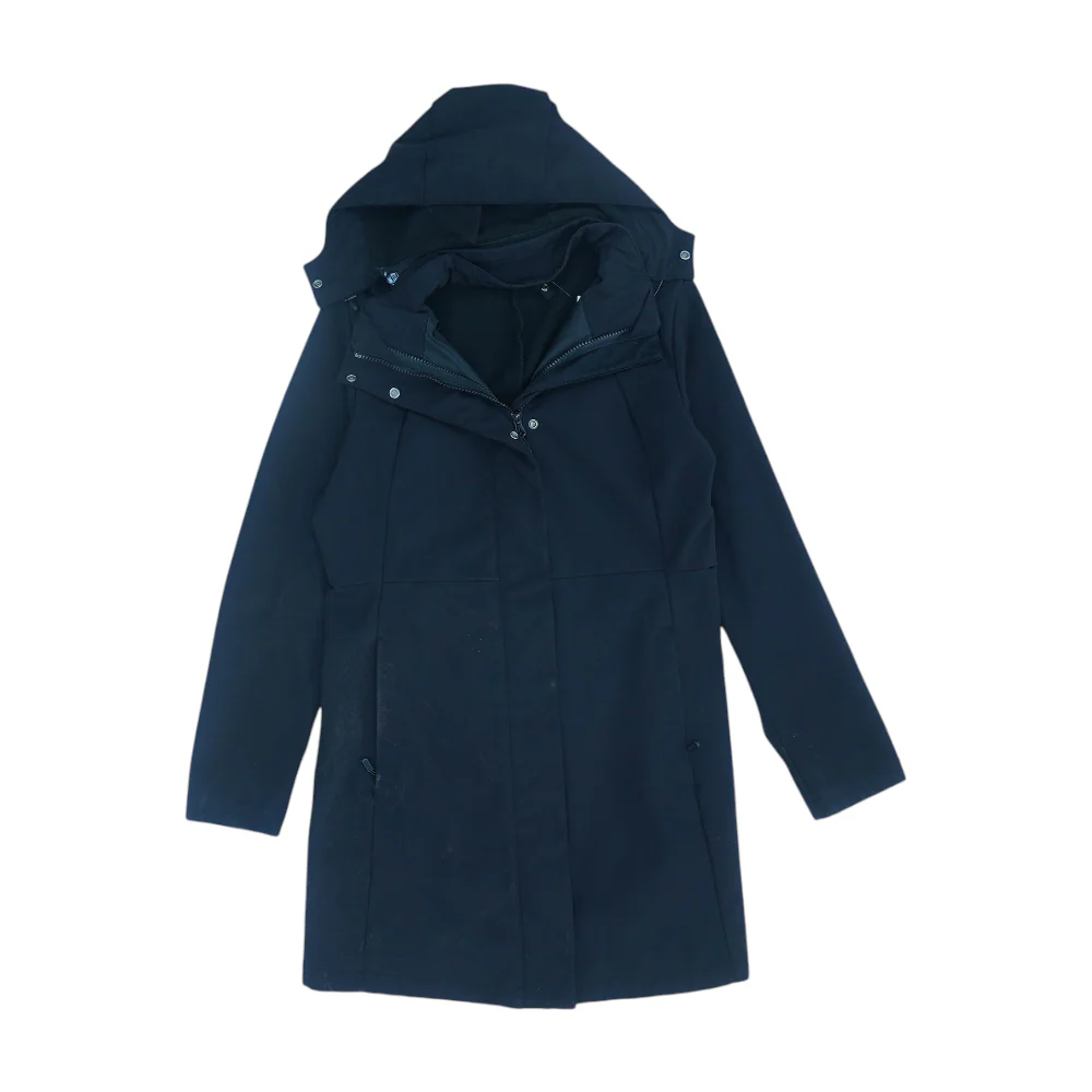 Black Solid Rain Jacket