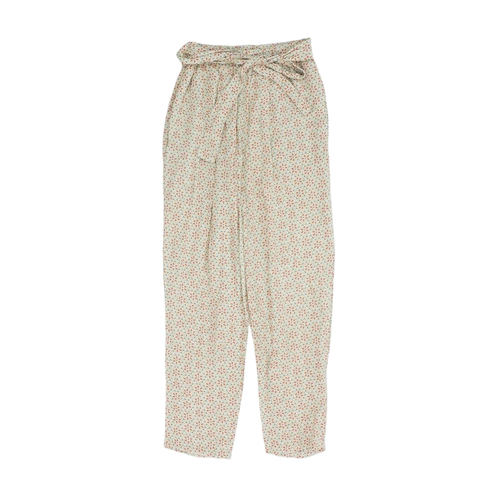 Beige Print Pants