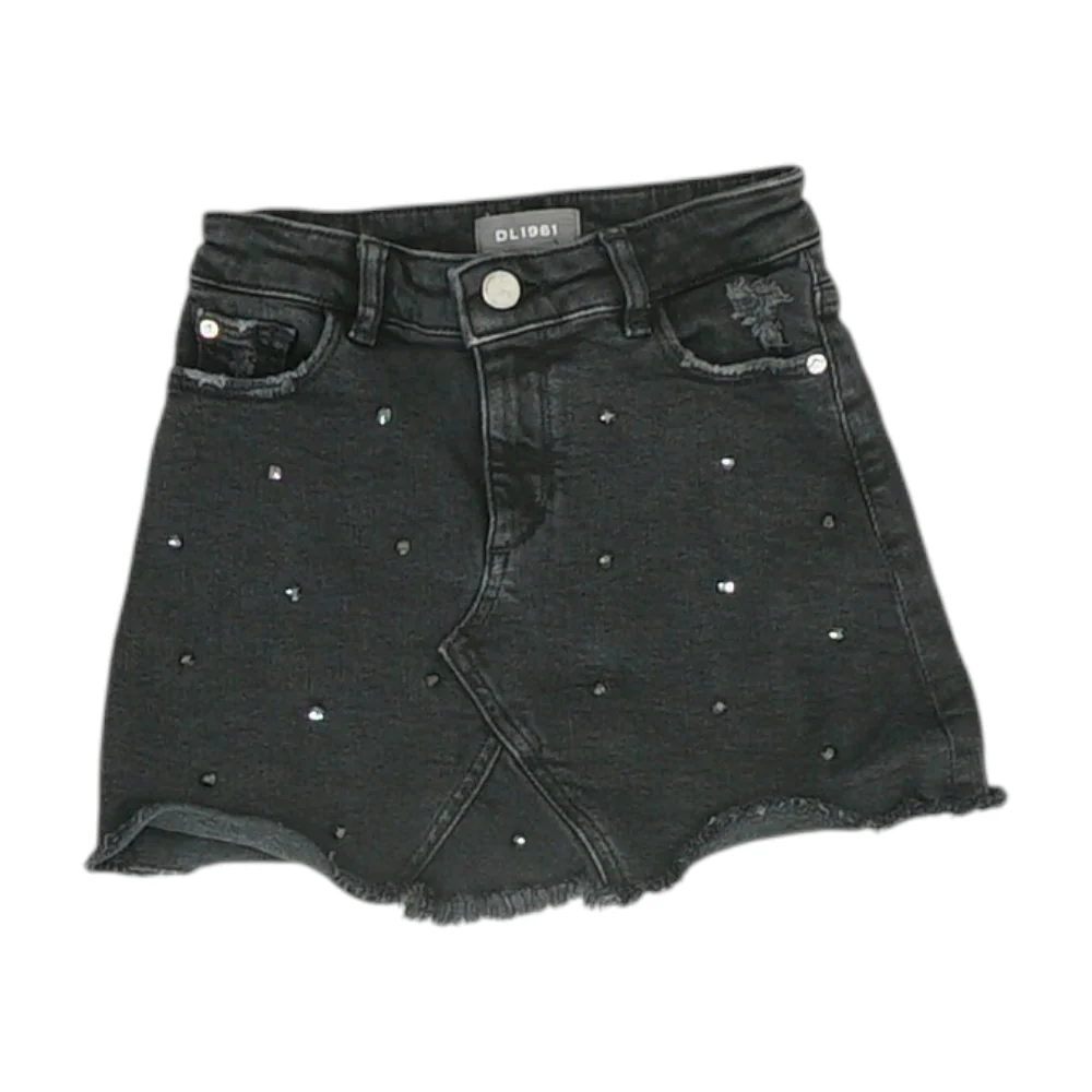 Black Solid Denim Shorts