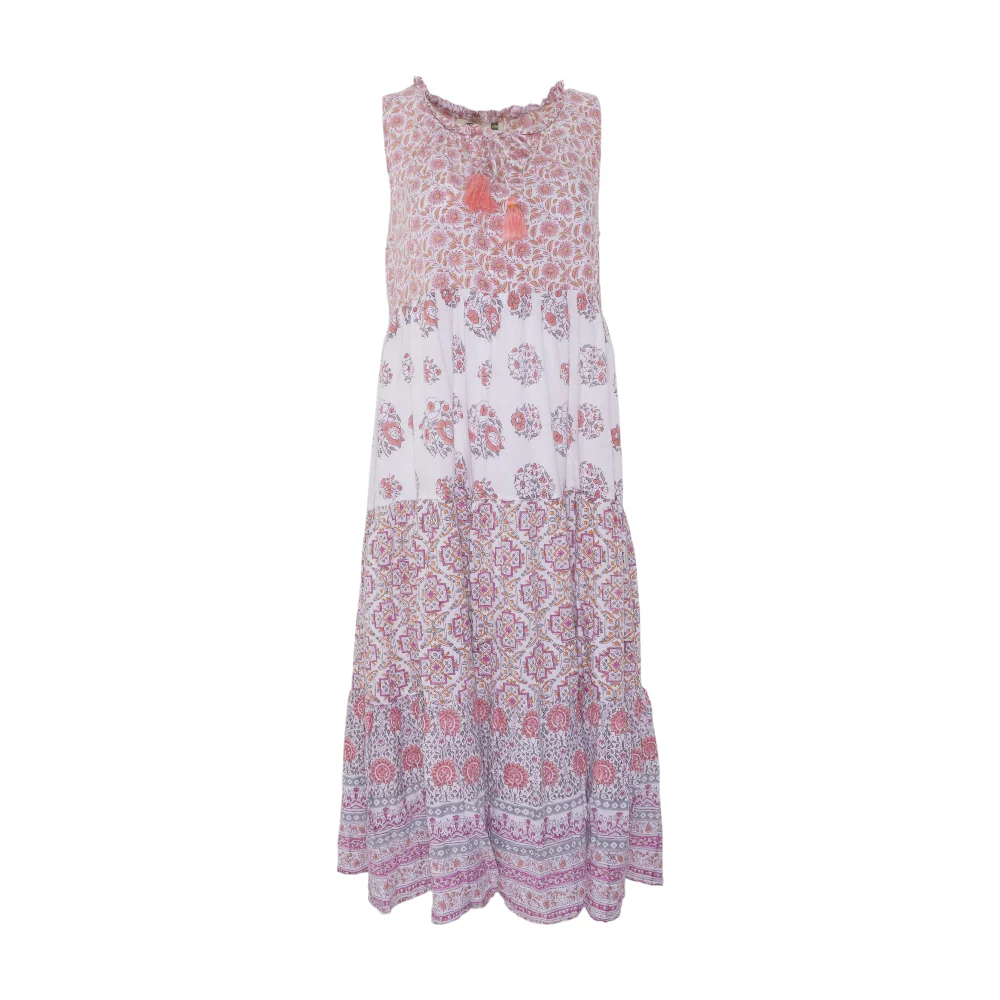 White Floral Midi Dress