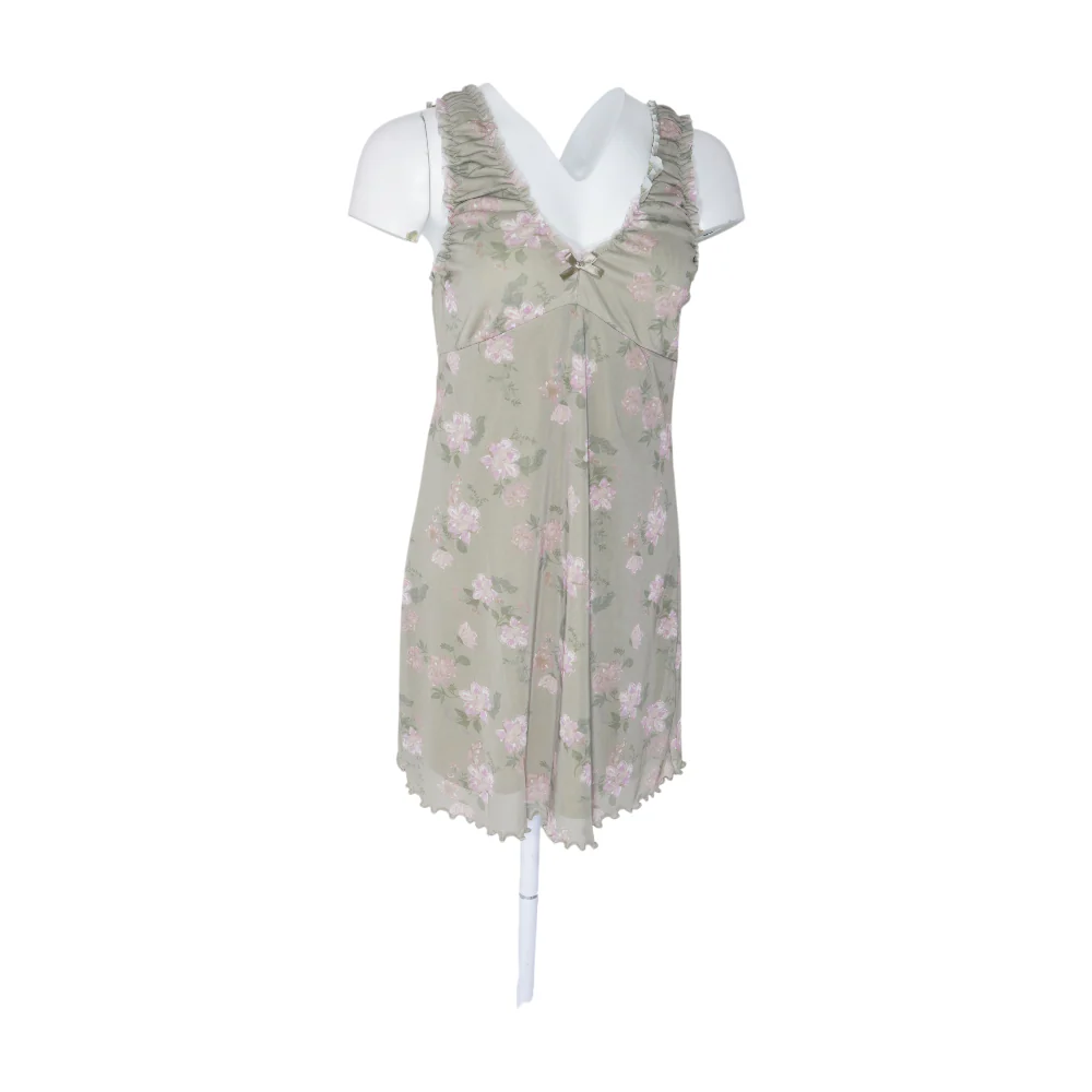 Green Floral Mini Dress