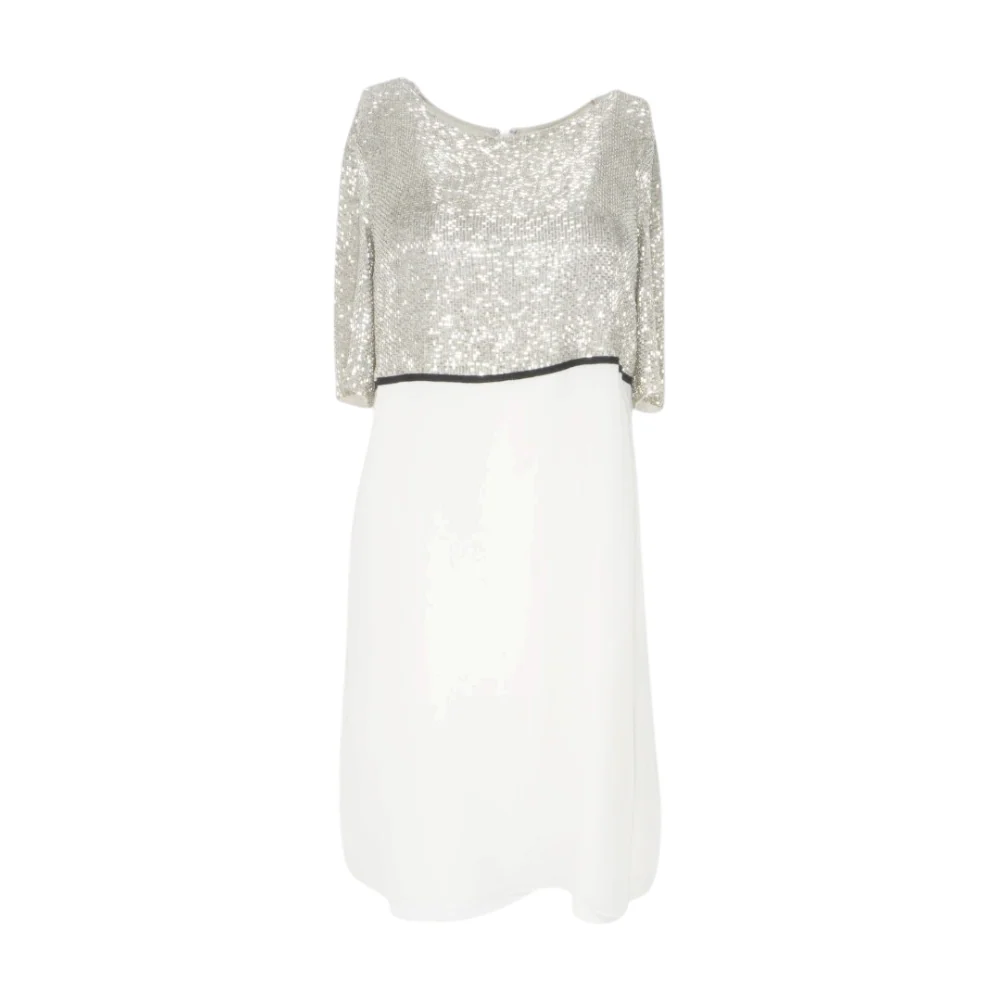 Beige 100%Silk Mini Dress
