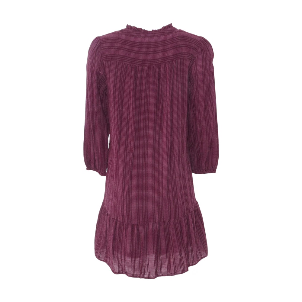 Maroon Check Mini Dress - Image 2