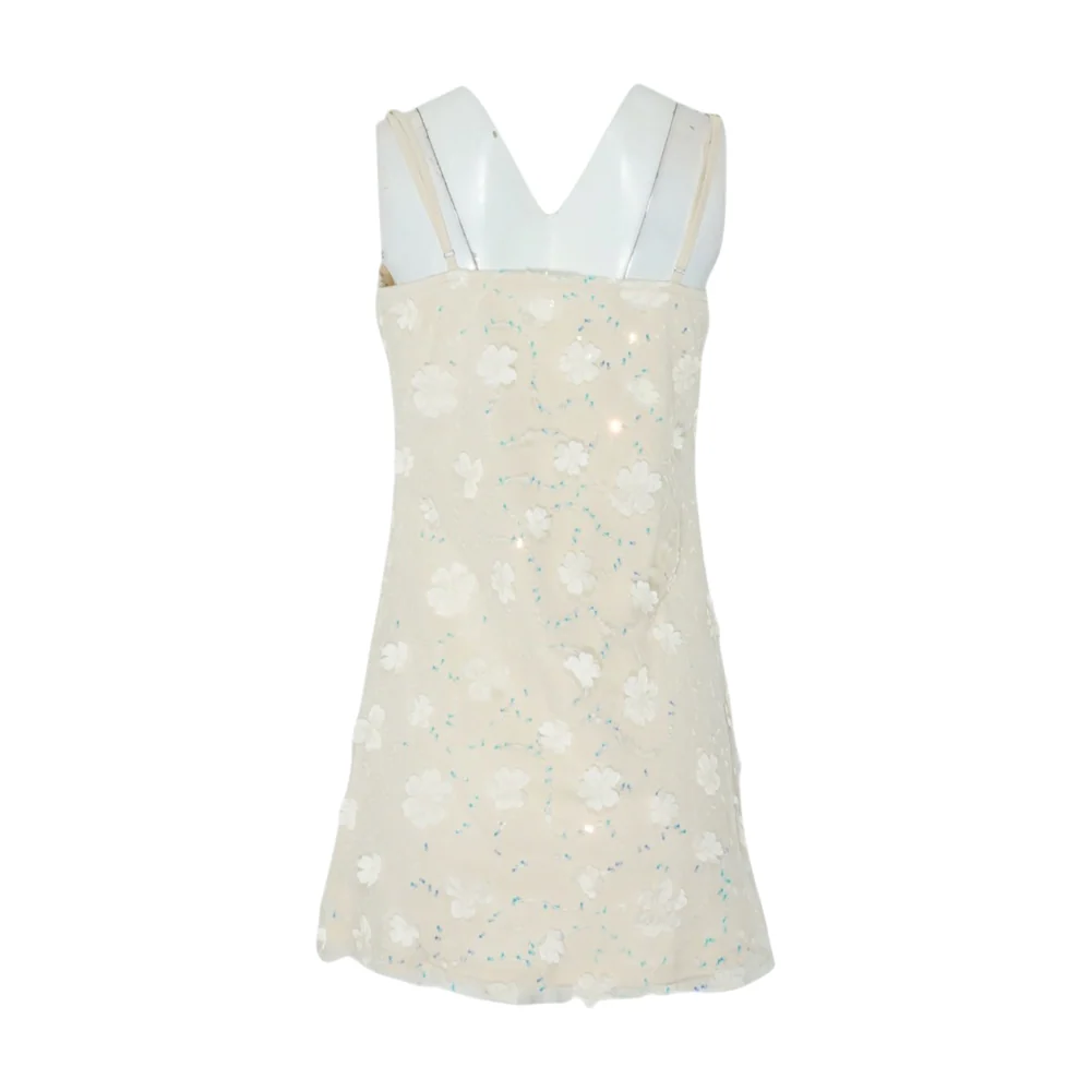 Beige Floral Mini Dress - Image 2