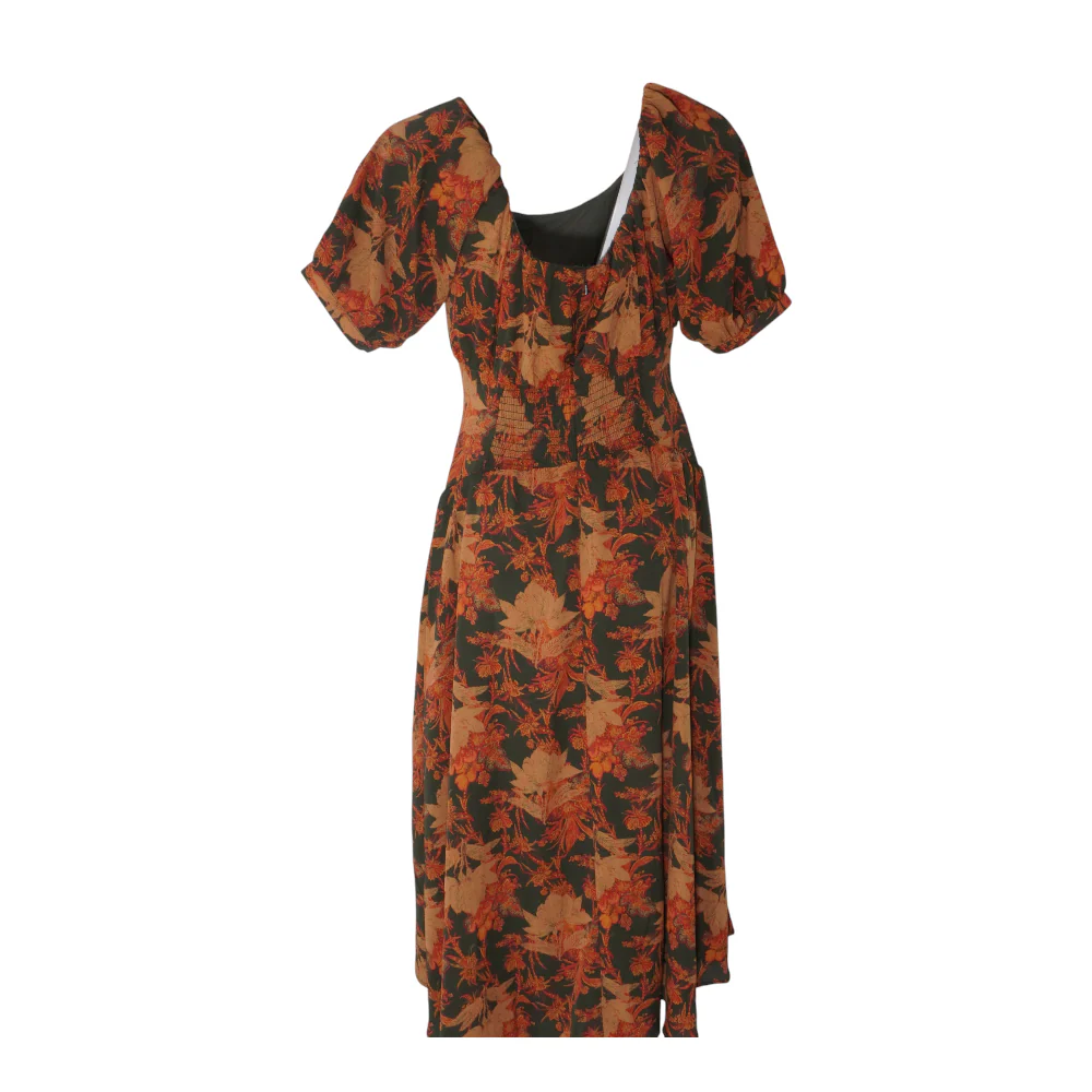 Orange Floral Midi Dress - Image 2