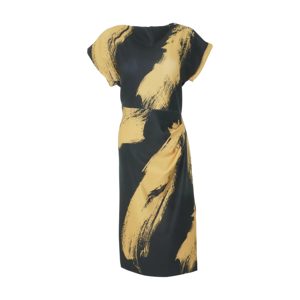 Black Color Block Midi Dress