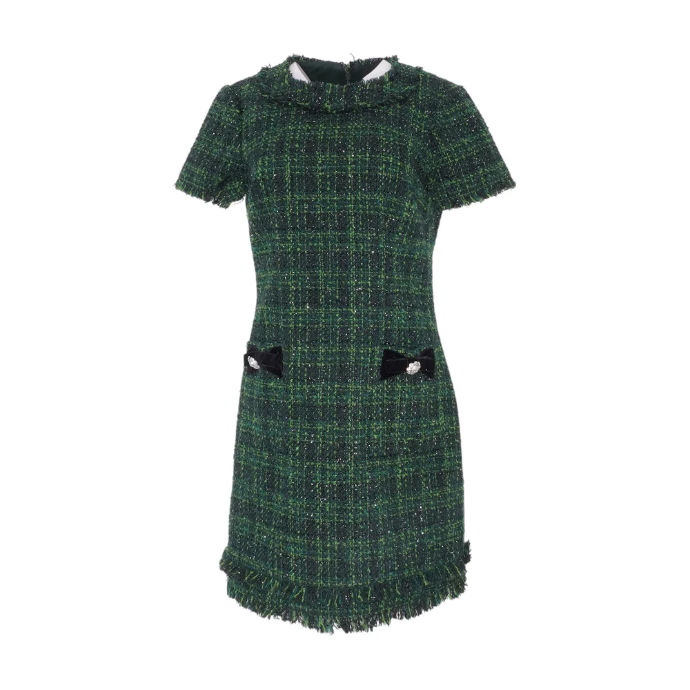 Green Plaid Mini Dress