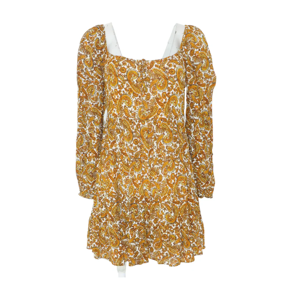 White Paisley Mini Dress