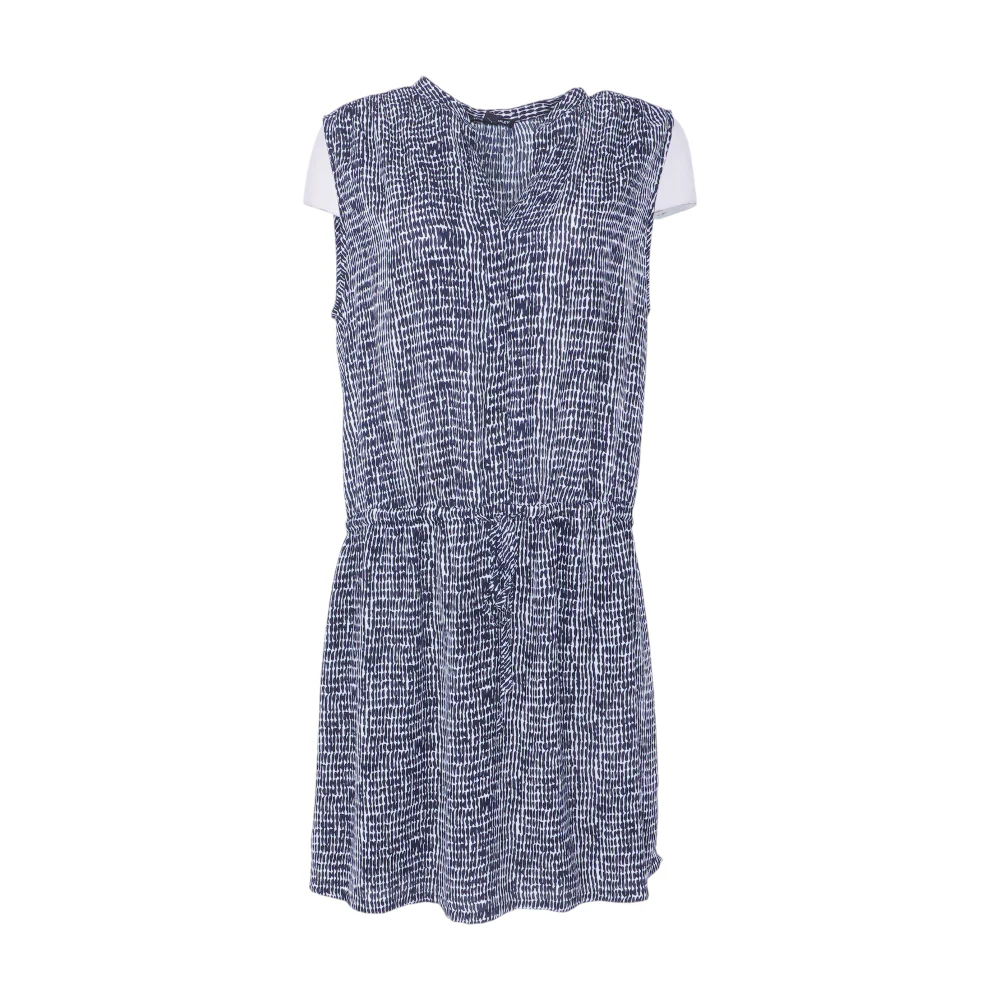 Navy Print Midi Dress