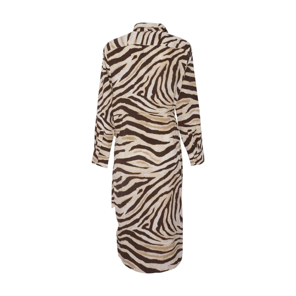 Beige Animal Print Midi Dress - Image 2
