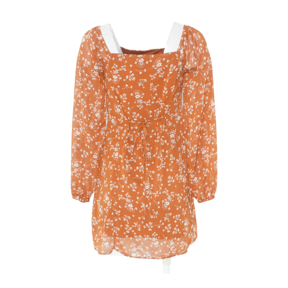 Rust Floral Mini Dress - Image 2