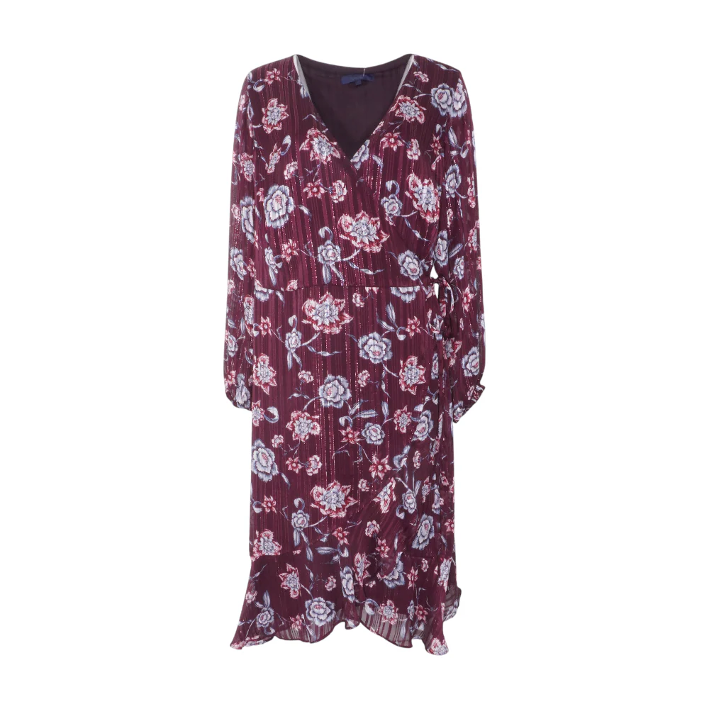 Maroon Plus Floral Midi Dress