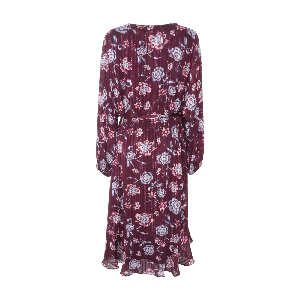 Maroon Plus Floral Midi Dress - Image 2