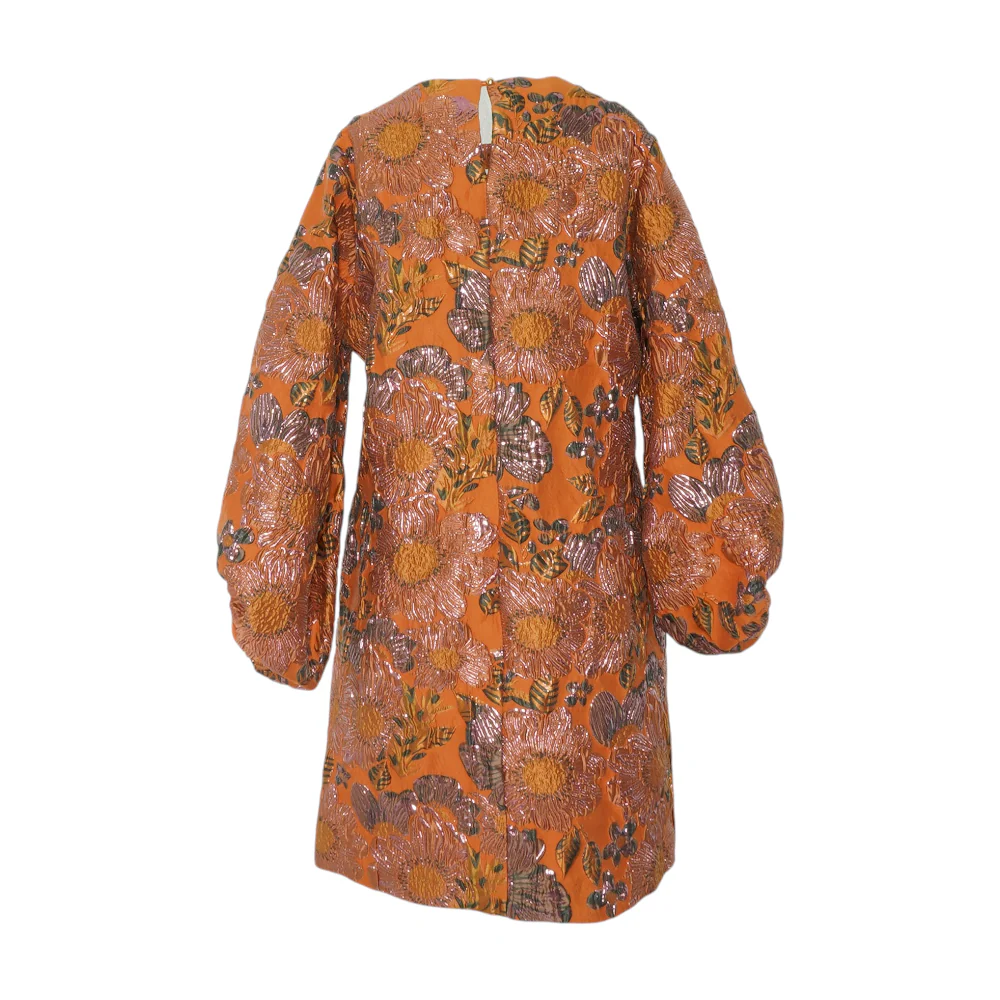 Orange Floral Mini Dress - Image 2