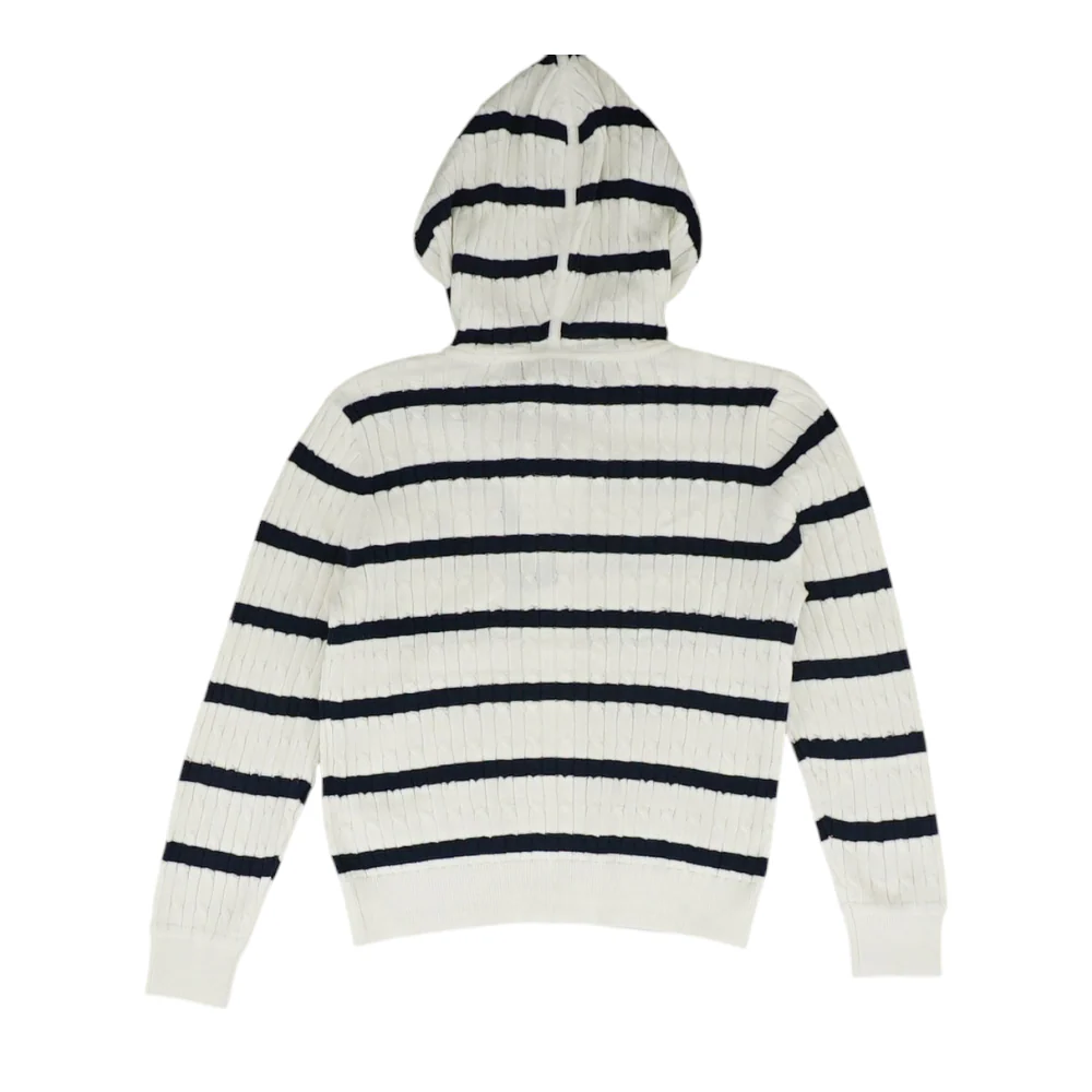 White Striped Cardigan Sweater - Image 2