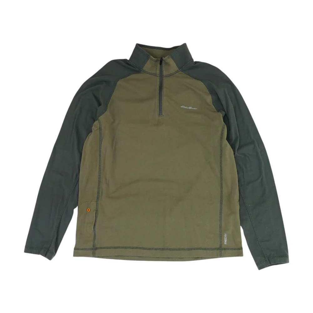 Gray Color Block 1/4 Zip Pullover