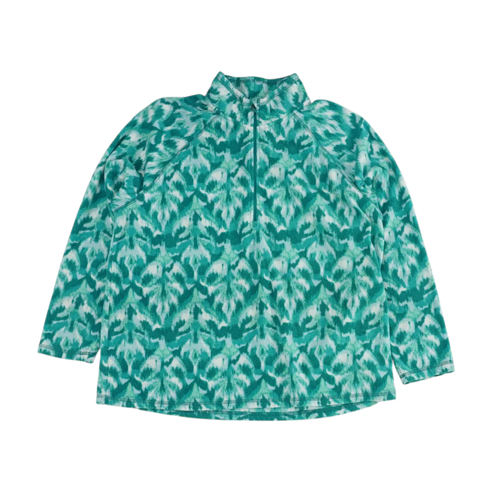 Green Print 1/4 Zip Pullover