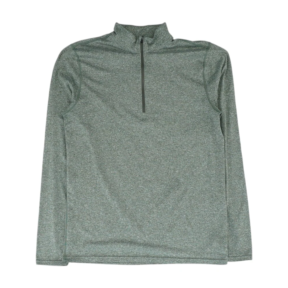 Green Solid 1/4 Zip Pullover