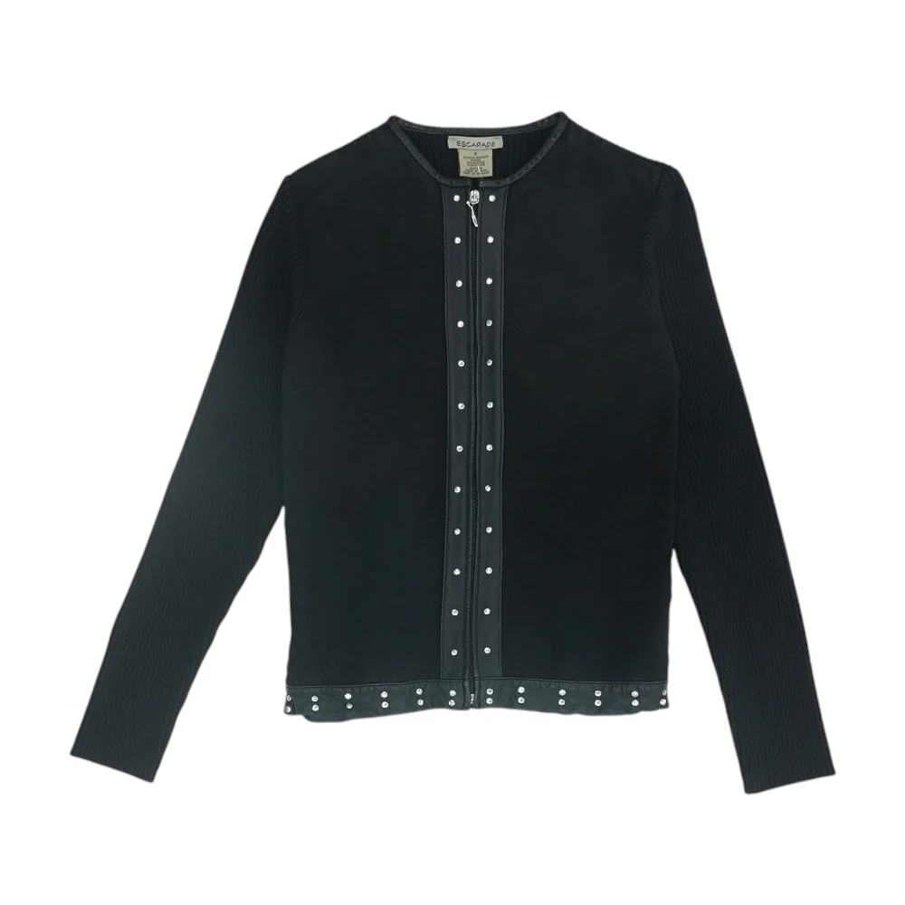 Black Solid Leather Jacket