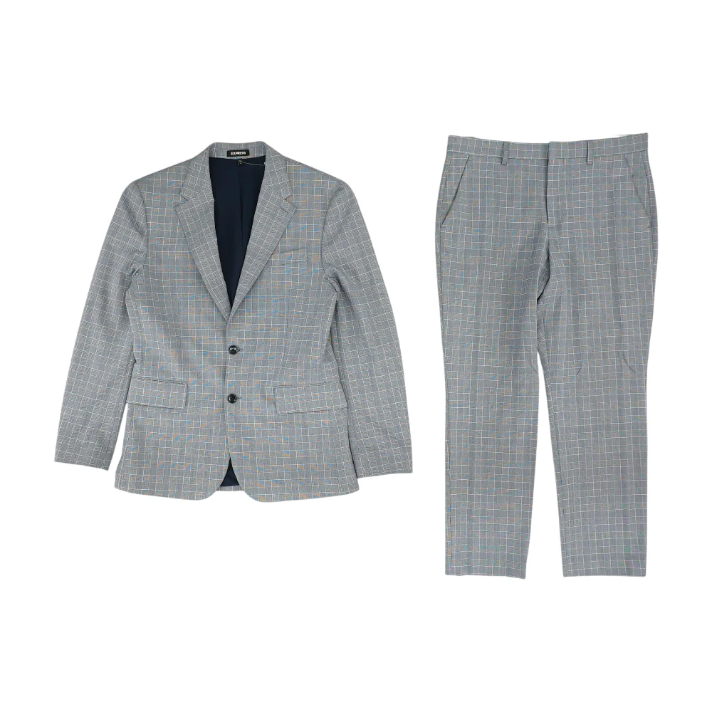 Navy Check Suit