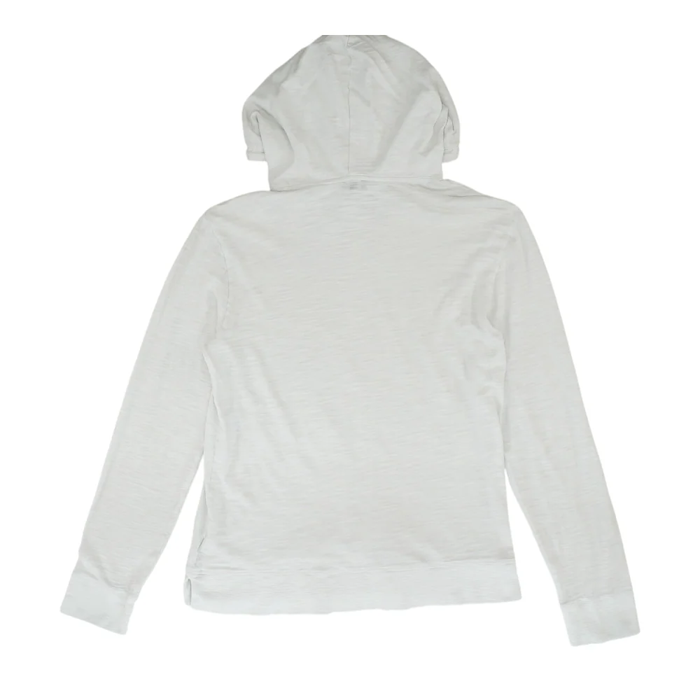 White Solid Hoodie Pullover - Image 2