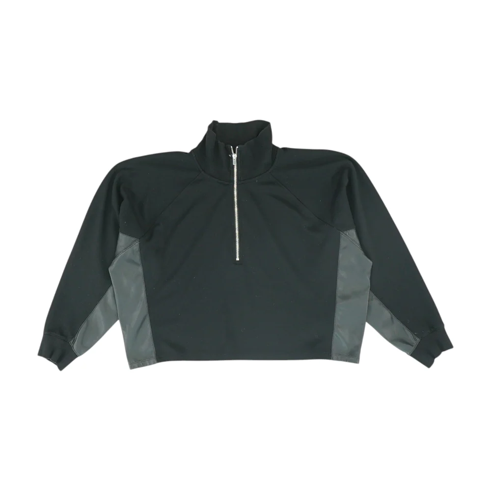 Black Solid 1/4 Zip Pullover