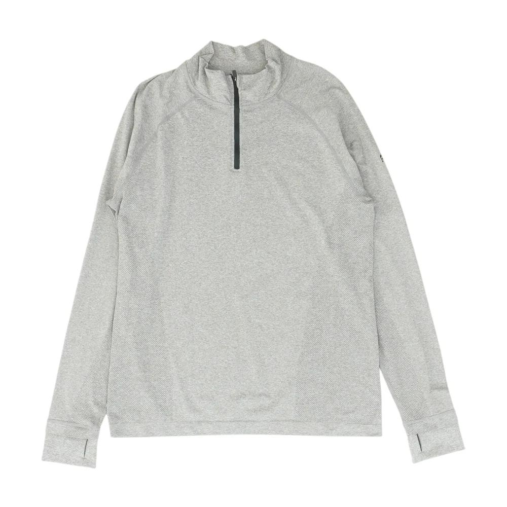 Gray Solid 1/4 Zip Pullover