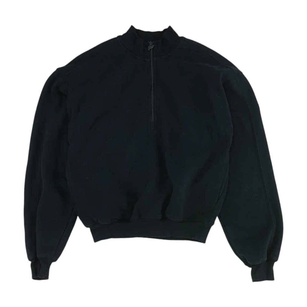 Black Solid 1/4 Zip Pullover