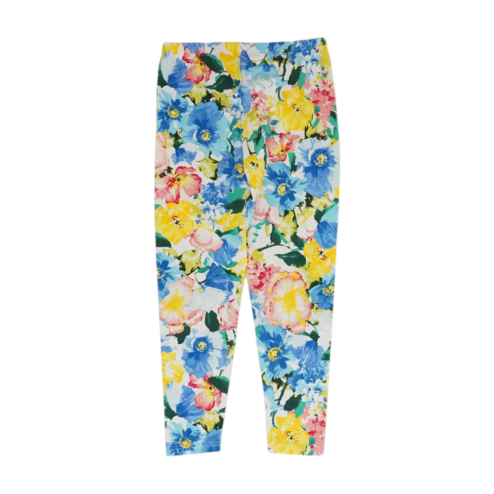 White Floral Fashion Leggings - Image 2