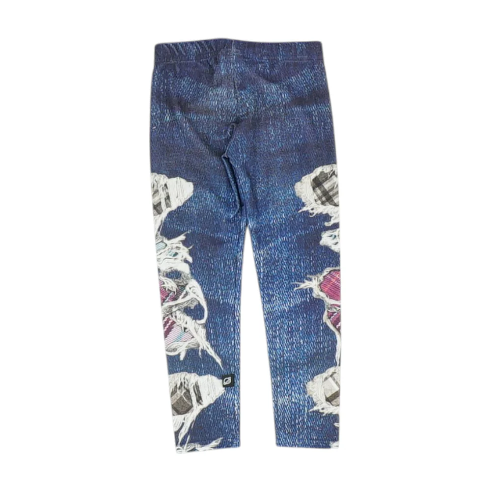 Blue Abstract Fashion Leggings - Image 2