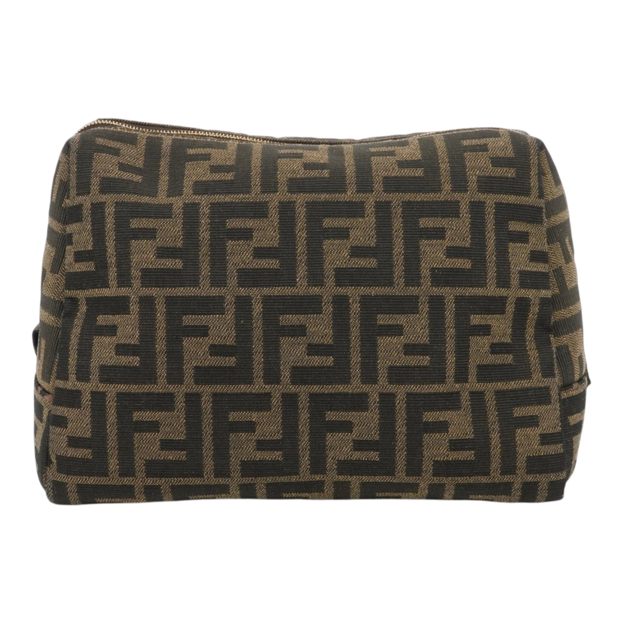 Brown & Tobacco Zucca FF Jacquard Medium Cosmetic Bag