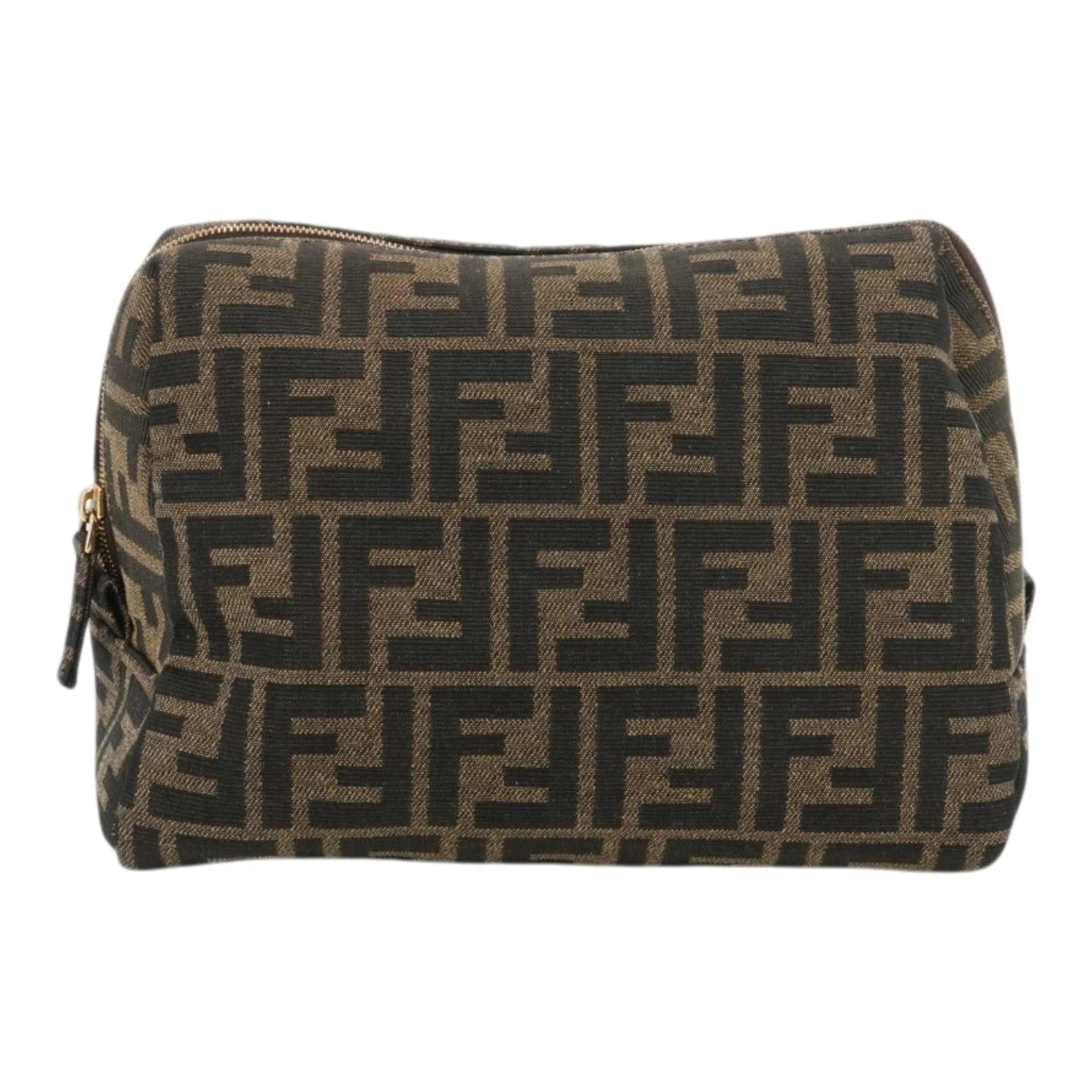 Brown & Tobacco Zucca FF Jacquard Medium Cosmetic Bag - Image 2