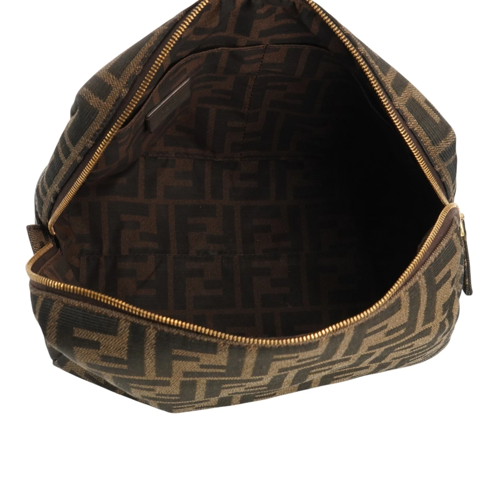 Brown & Tobacco Zucca FF Jacquard Medium Cosmetic Bag - Image 3