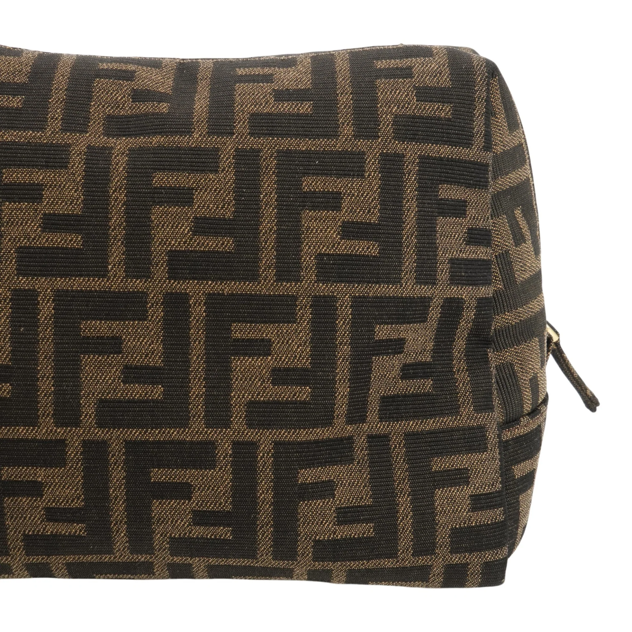 Brown & Tobacco Zucca FF Jacquard Medium Cosmetic Bag - Image 5