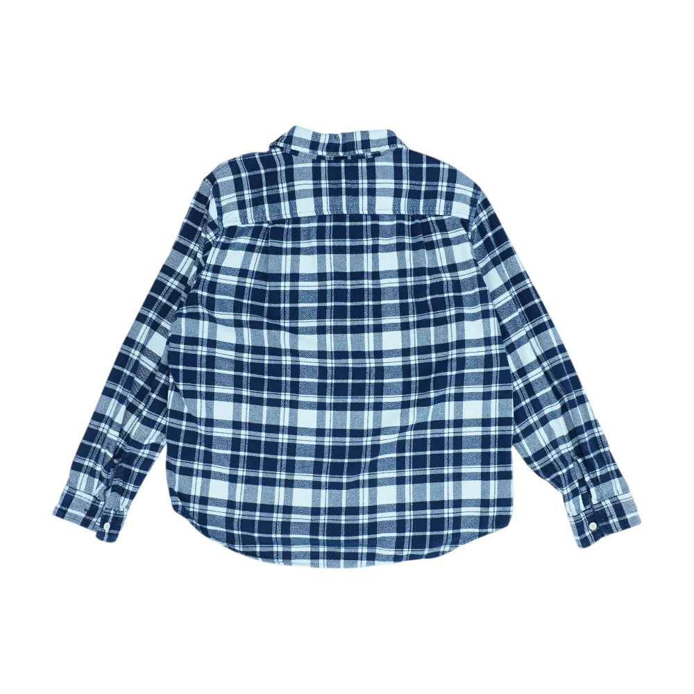 Navy Plaid Flannel Button Down - Image 2