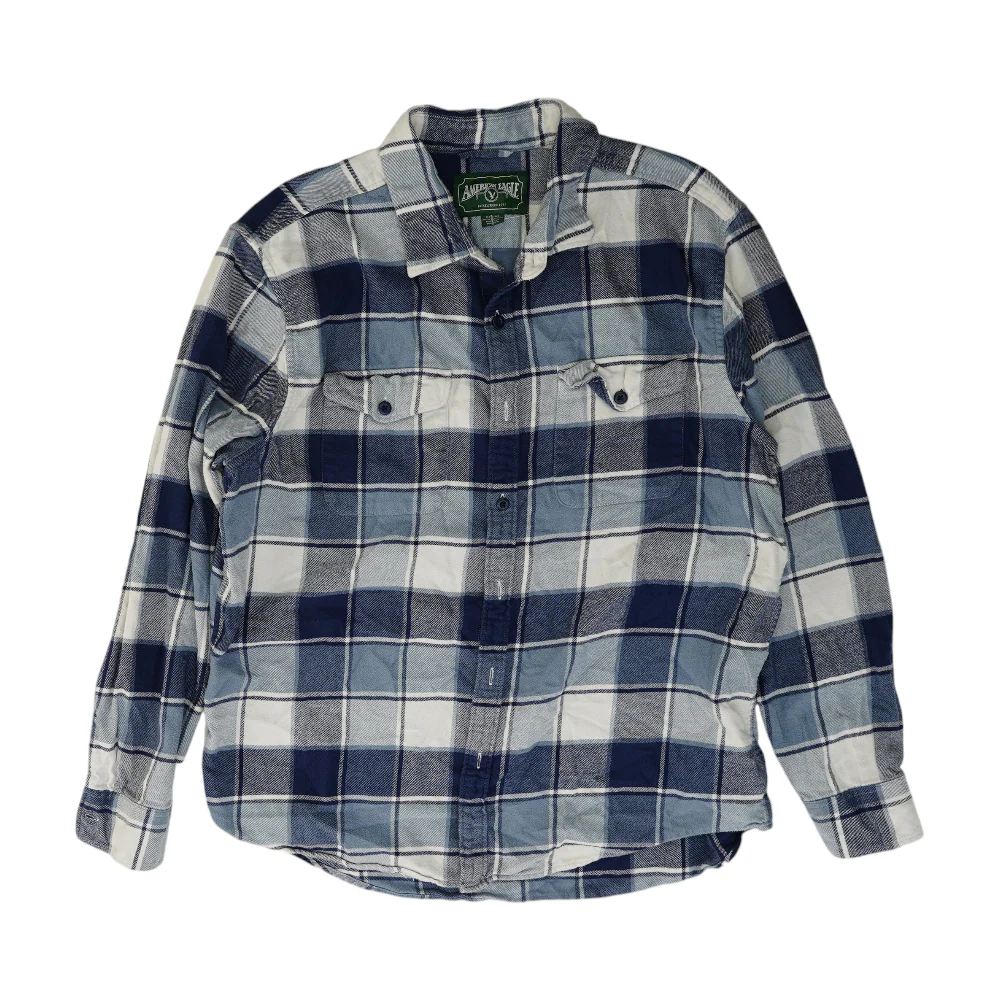 Blue Plaid Flannel Button Down
