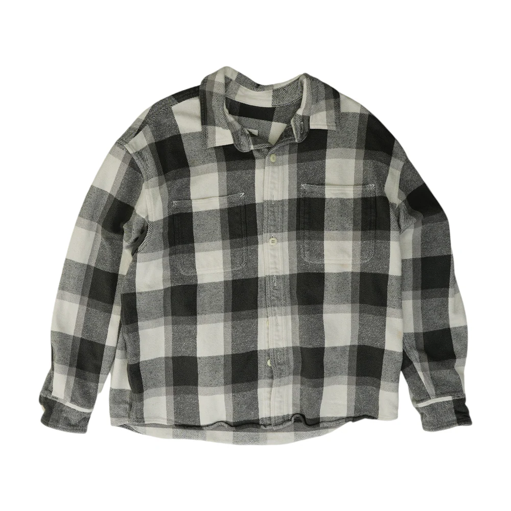 Gray Plaid Flannel Button Down