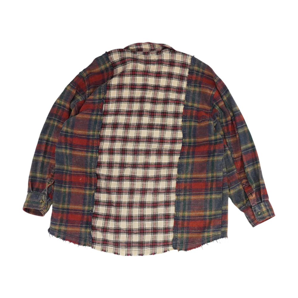 Beige Plaid Flannel Button Down - Image 2