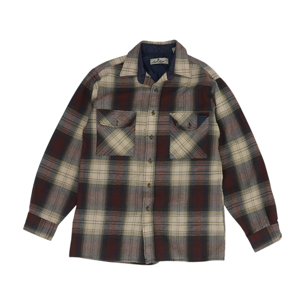 Beige Plaid Flannel Button Down