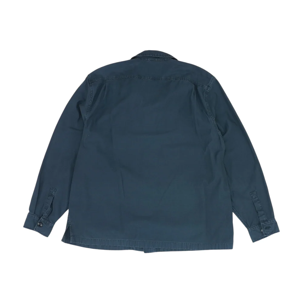 Blue Solid Flannel Button Down - Image 2