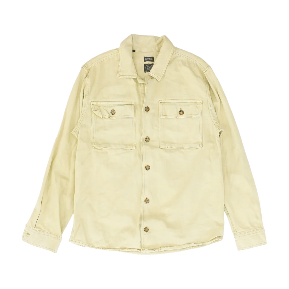 Tan Solid Long Sleeve Button Down