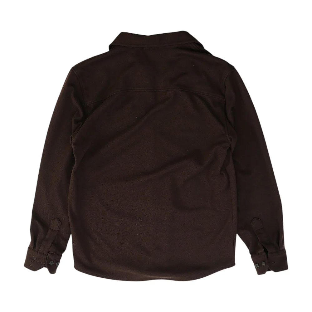 Brown Solid Flannel Button Down - Image 2