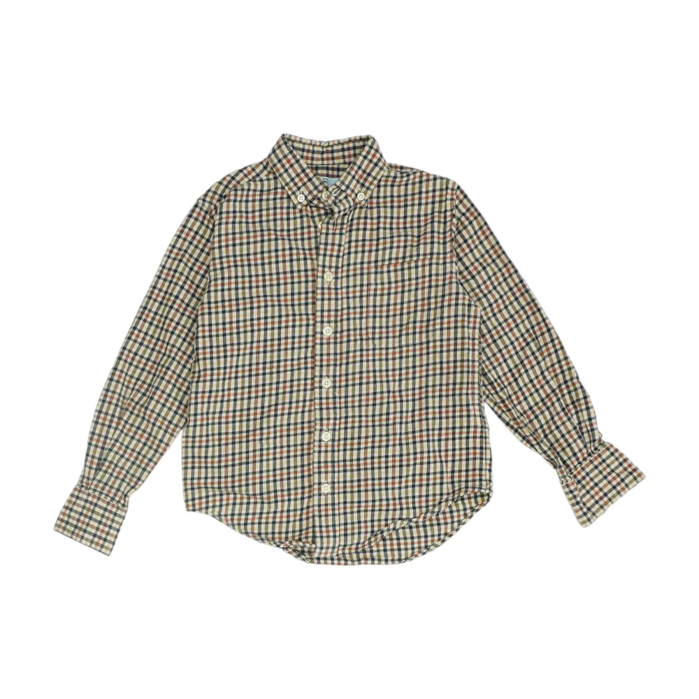 Tan Check Flannel Button Down