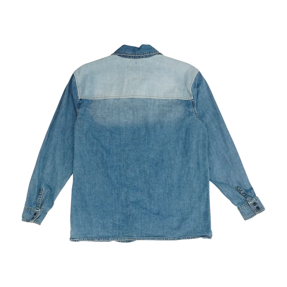 Blue Color Block Long Sleeve Button Down - Image 2
